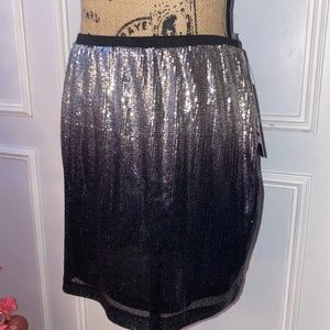 New Black & Silver Sequin Skirt